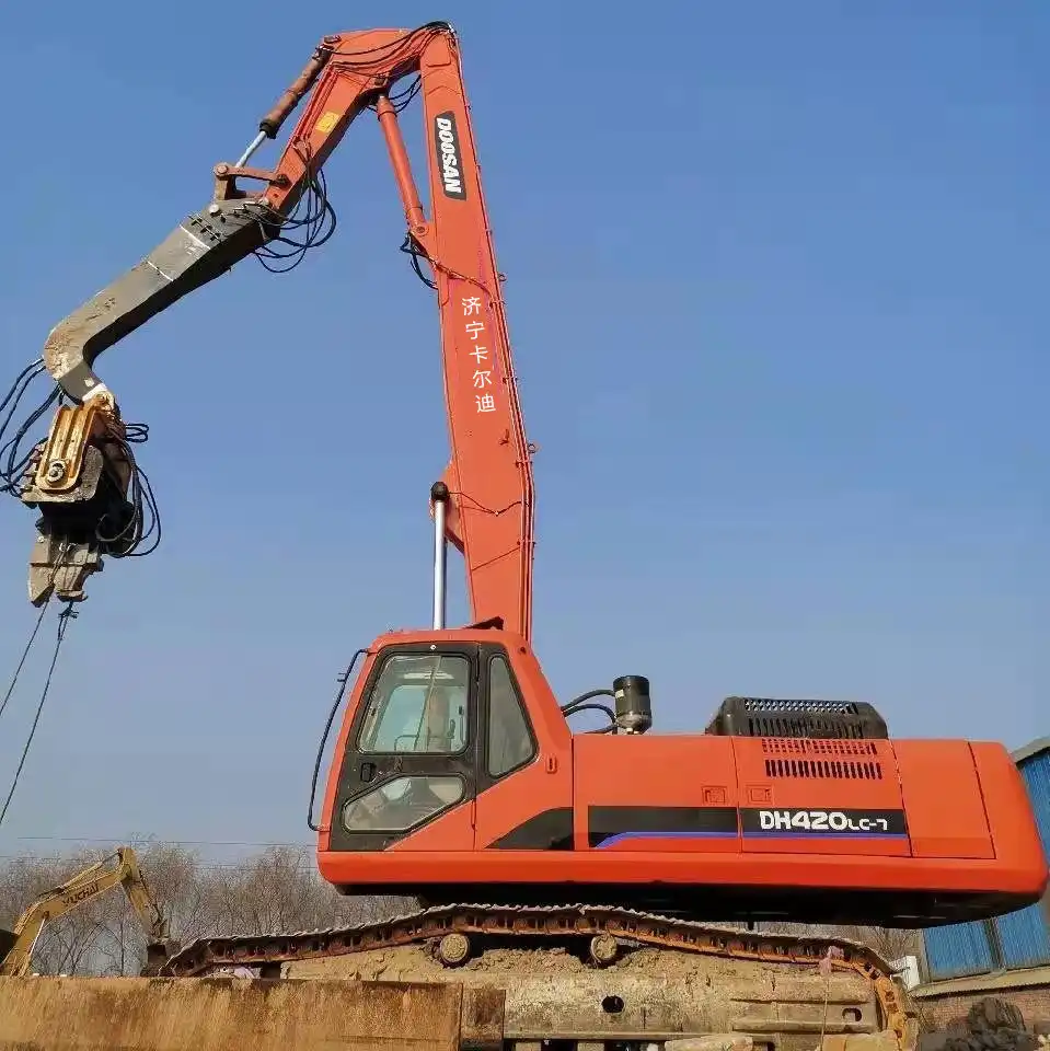 What material is the excavator piling boom made of?